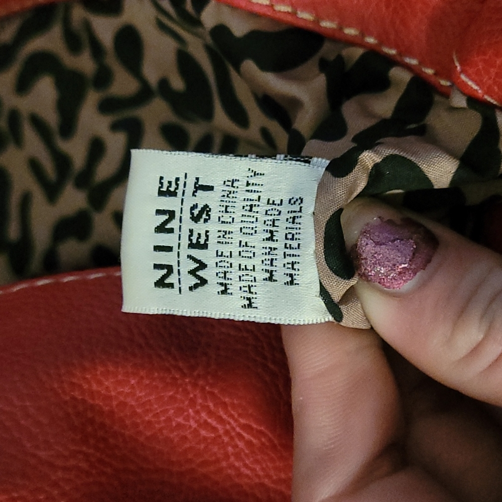 red cheetah printed purse